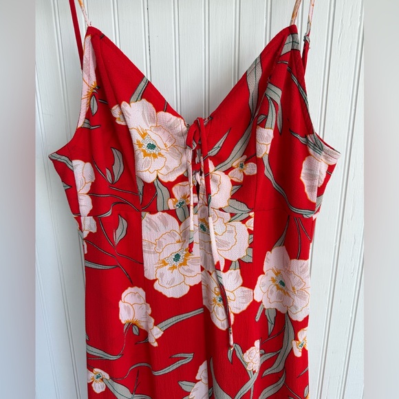 Show Me Your MuMu Red Floral Maxi Dress Size L - Picture 2 of 7